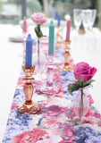 Pink Glass Candlestick Holder - Home Décor