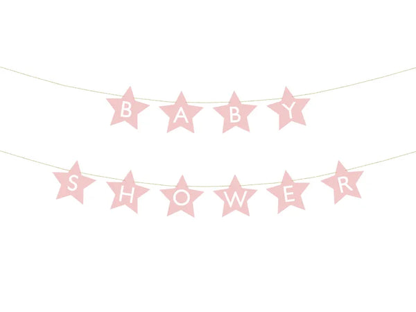 Baner Baby shower, 290x16.5 cm, light pink