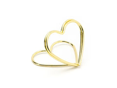 Place card holders Hearts, gold, 2.5 cm