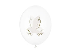 Balloons 30 cm, Dove, Crystal Clear