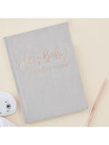Hey Baby Neutral Linen Baby Journal Book
