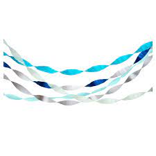 Blue Crepe Paper Streamers (x 5)
