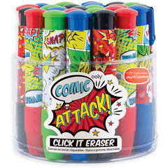 Click It Erasers – Comic Attack tube X1