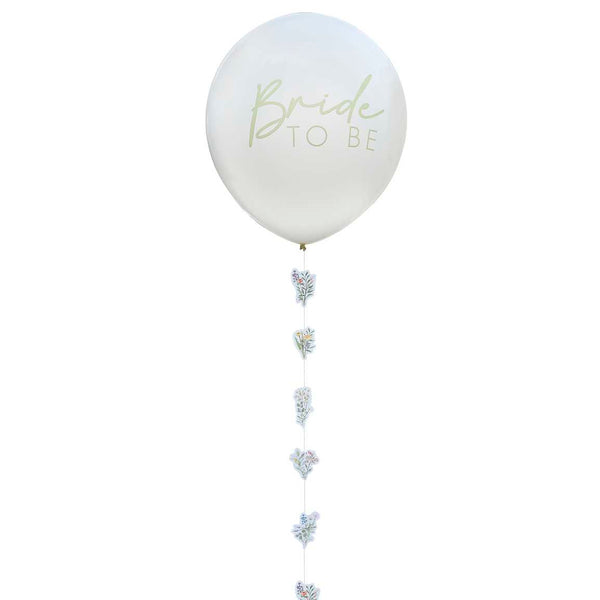 Bride To Be Hen Party Balloon with Floral Tail