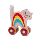 Wooden push toy cat