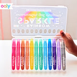 Rainbow Sparkle Watercolor Gel Crayons – Set of 12