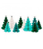 (210511) Green Forest Honeycomb Decorations (x 10)
