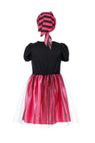 Angelica dress + scarf, pink-black