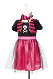 Angelica dress + scarf, pink-black