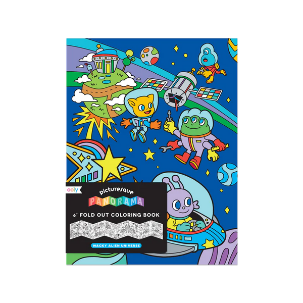 picturesque panorama coloring book - wacky alien universe