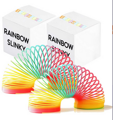 2 Large Rainbow Spring Slinky toys