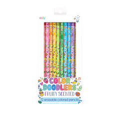 color doodlers fruity scented erasable color pencils - set of 12