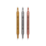 modern trio dual tip metallic markers - set of 3