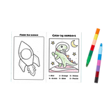 Ooly Mini traveler coloring + activity kit - dinosaurs in space