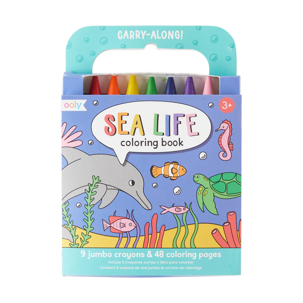 carry along coloring book set - sea life