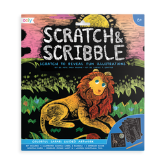 Colorful safari scratch and scribble scratch art kit