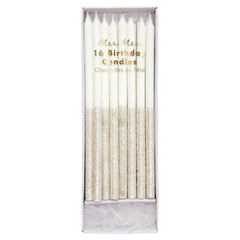 (187036) Silver glitter dipped candles