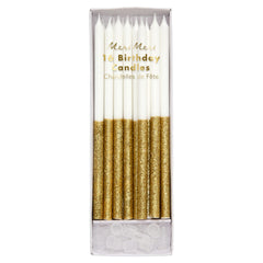 (187072) Gold glitter dipped candles