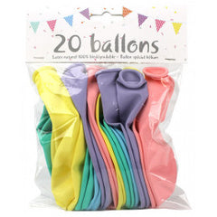 20 Balloons latex Pastel 25 cm