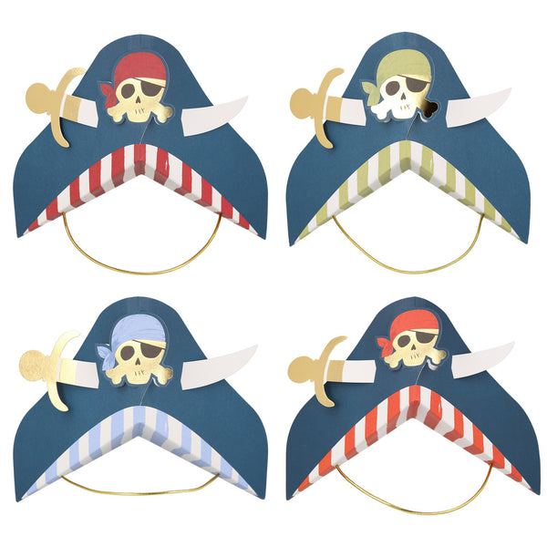 Blue pirate party hats