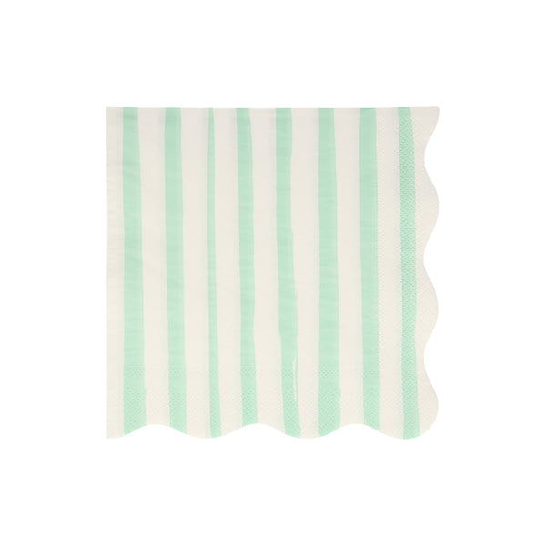 Mint stripe napkins L