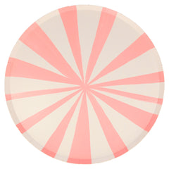 Pink stripe dinner plates L