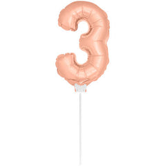 Figure Balloon XS Rose Gold Number 3 - 36cm