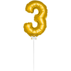 Figure Balloon XS Gold Number 3 - 36 cm