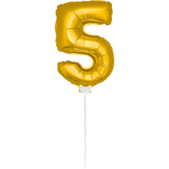 Figure Balloon XS Gold Number 5 - 36 cm