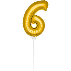 Figure Balloon XS Gold Number 6 - 36 cm