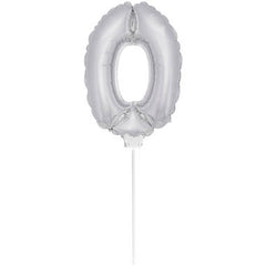 Figure Balloon XS Silver Number 0 - 36cm