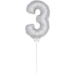 Figure Balloon XS Silver Number 3 - 36cm
