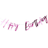 Hot Pink Foiled Happy Birthday Bunting Garland Good Vibes