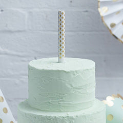 GOLD POLKA DOT FOILED CAKE FOUNTAIN CANDLES