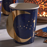 Navy & Gold Pop Out Moon Eid Paper Cups