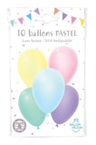 10 Ballons latex Pastel 30 cm