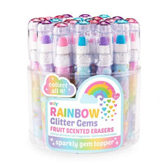OOLY 112-095 RAINBOW GLITTER GEM SCENTED ERASERS