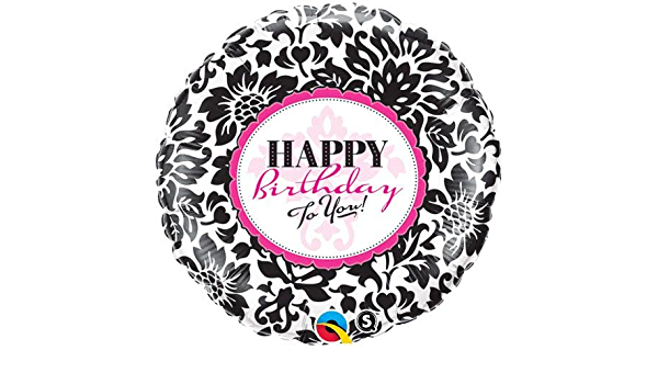 Balloon happy birthday black/ white/ rose
