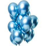 Balloons Mirror Effect Blue 33cm - 12 pieces
