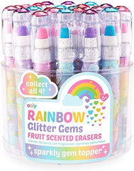 Rainbow glitter gem scented erasers