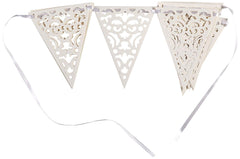 Unique Party 61683 61683-10.9ft Paper Lace Wedding Bunting Flags