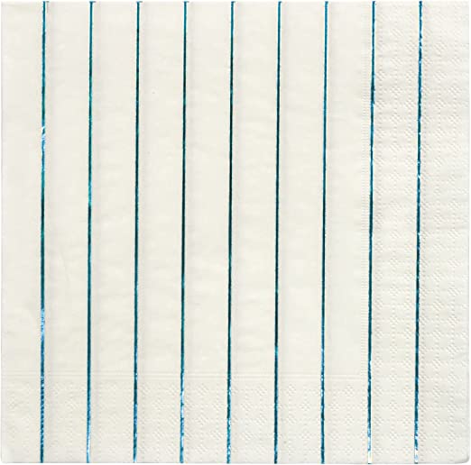 (182008) Blue holographic stripe large  napkins