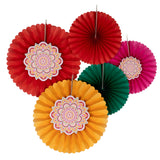 Multicoloured Diwali Paper Fan Decorations
