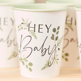 Botanical Hey Baby Shower Cups
