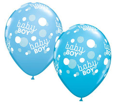 11"BBY BABY BOY BLUE DOTS-A-ROUND