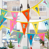 Garland - We Heart Birthdays Rainbow Happy Birthday Fabric Bunting, 3m