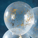 Gold Glitter Star Confetti Balloons