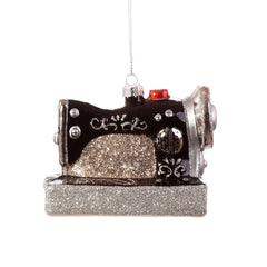 Retro Sewing Machine Shaped Bauble Black - SASS & BELLE