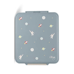 Grand Lunch Box With 4 Compartments And 1 Food Jar - Spaceship -Dusty Blue