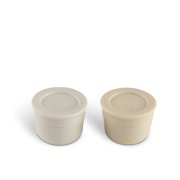 Mini Sauce Containers - Cream + Cool grey